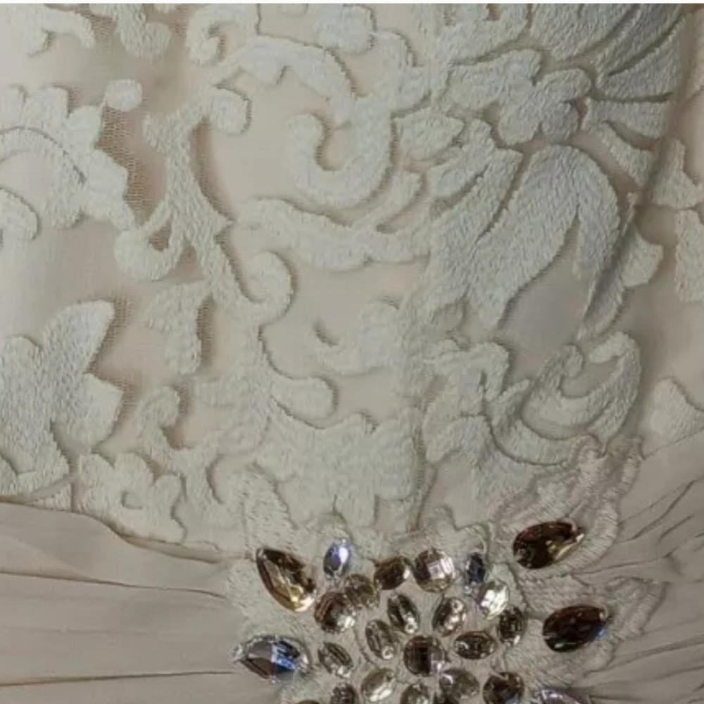 Elegant Cream Lace Dress - Picture 8 of 13